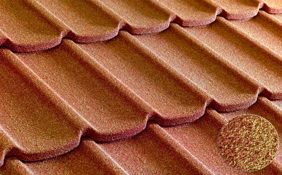 Композитная черепица METROTILE Мистраль терракотово-желтый,1305*415 мм